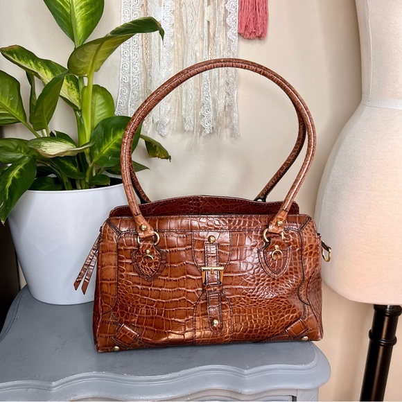Etienne Aigner Brown Alligator Bag - Picture 3 of 15